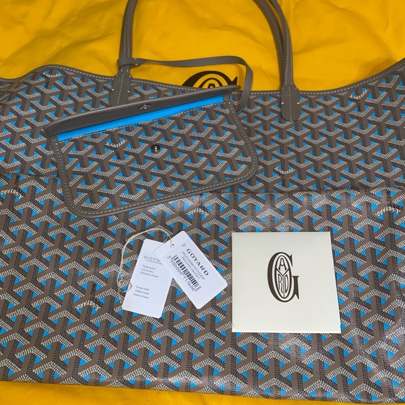 NEW GOYARD Saint Louis GM tote Claire Voie Turq/Grege LIMITED EDITION - Picture 6 of 17